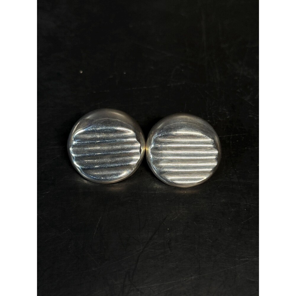 Taxco Mexico 925 Sterling Silver Large Dome Stud Earrings TA 41